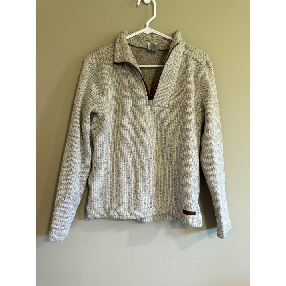 Cinch Womens Quarter Zip Pullover Sweater Oatmeal Heather Rib Knit MAW9810001